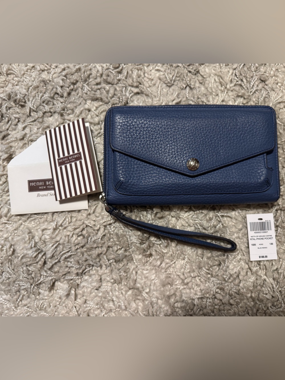 henri bendel Blue W57th Zip Around with Phone Pocket